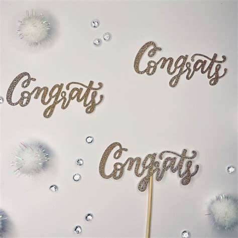 Congrats Cupcake Toppers Cake Decoration Etsy