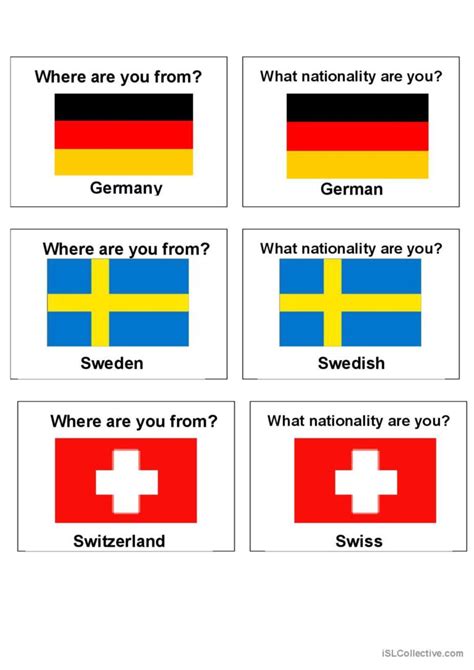 Memory Flags Vocabulary Flashcards A English Esl Worksheets Pdf Doc