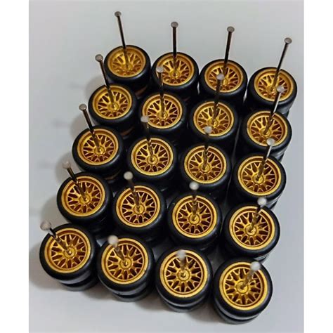 Jogo De Rodas Pneus De Borracha Rodas Bbs Para Hot Wheels