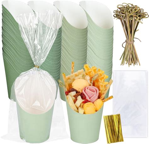 Amazon Whaline Pcs Sage Green Charcuterie Cups With Bamboo