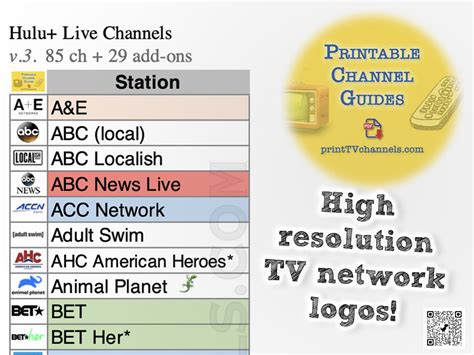 Hulu Channel List Printable Printable Free Templates