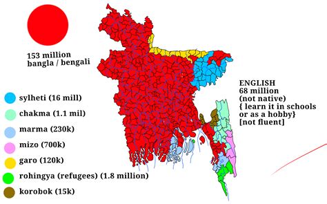 Map Of Major Languages In Bangladesh