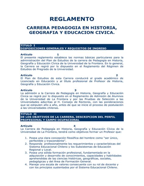 Carrera Pedagogia En Historia Geografia Y Educacion Civica