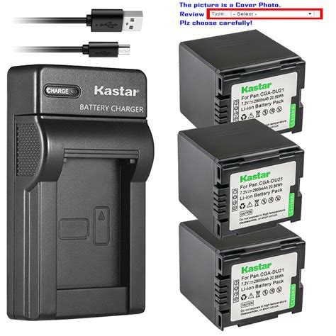 Kastar Battery Slim Charger For Panasonic CGA DU21 CGR DU21 NV GS300