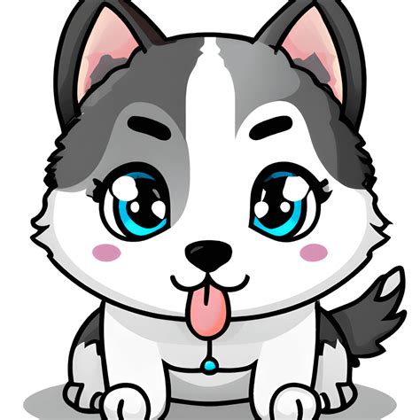 Siberian Husky Puppy Clipart Kawaii Chibi Cartoon · Creative Fabrica