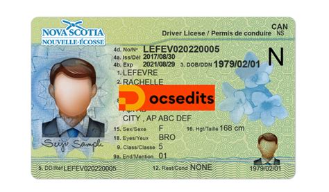 Nova Scotia Driver License PSD Template USA Valuable Driving License