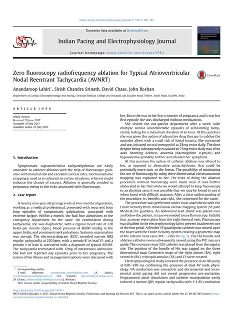 PDF Zero Fluoroscopy Radiofrequency Ablation For Typical