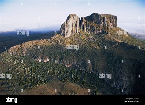 Edge of Caldera at Koitobos Peak - summit of Mount Elgon Kenya Stock ...