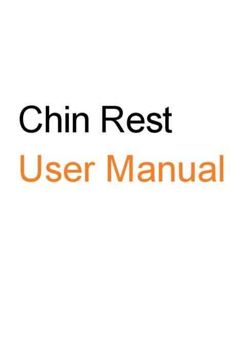 Tobii Pro Chin Rest User Manual Pdf Download Manualslib
