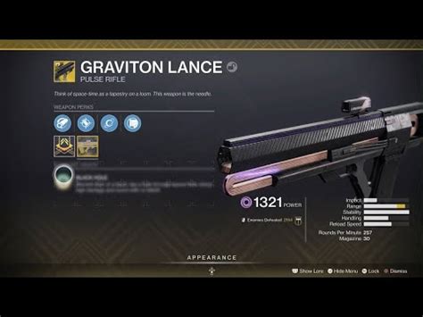 Destiny 2 Graviton Lance Exotic Pulse Rifle In Action YouTube