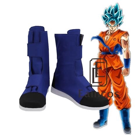 Botas De Fiesta De Dragon Ball Son Goku Cosplay Color Azul Zapatos