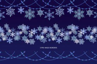 Watercolor Snowflakes Borders Clipart Graphic By Elena Dorosh Art