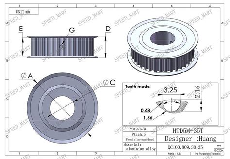 5m Htd5m Aluminum Timing Belt Pulley 35 Teeth 16mm Bore 16mm Width Stepper Motor Ebay