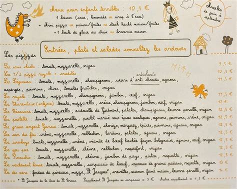 Menu Au Les Enfants Terribles Restaurant Saint Quay Portrieux