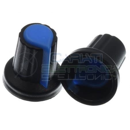 5 PEZZI Manopola Pomello Knob Blu Per Potenziometro Con Diametro In