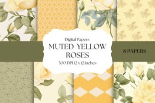 Muted Yellow Roses Digital Papers Graphic By More Paper Than Shoes