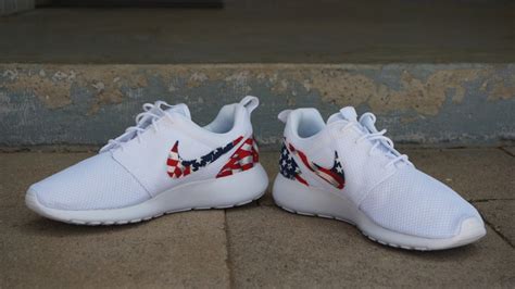 New Nike Roshe Run Custom Red White Blue American Flag Edition Etsy