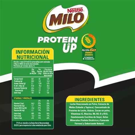 Saborizante Para Leche Milo Protein Up Activ Go Bolsa G En Venta