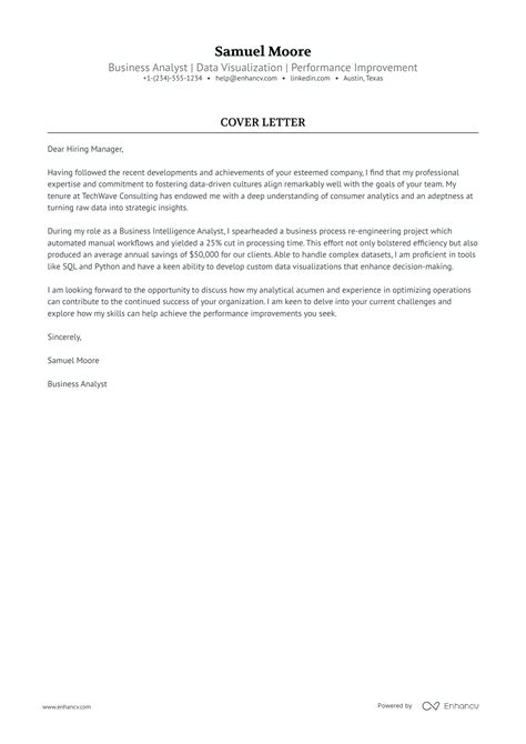 Professional Business Development Analyst Cover Letter Examples And