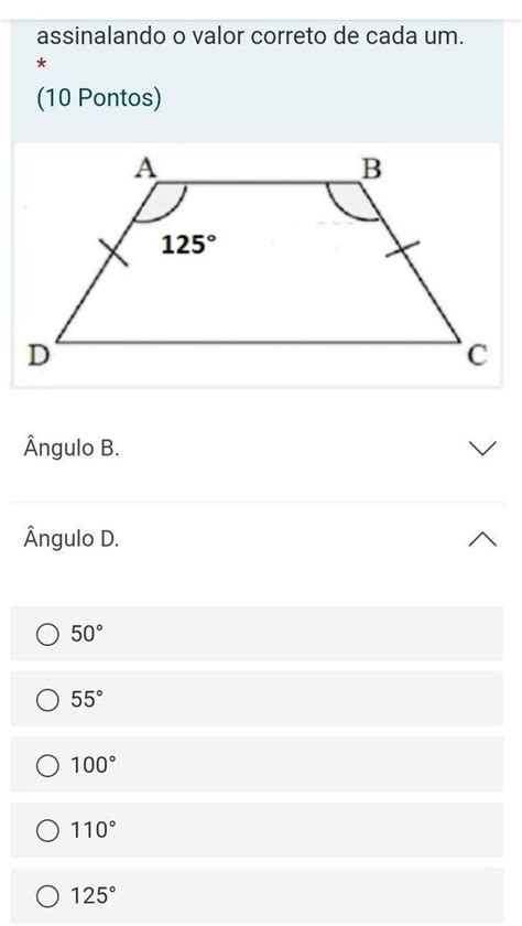 Observe O Trapézio Isósceles Apresentado Determine O Valor Dos ângulos