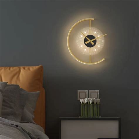 L Mpara De Pared Led Simple Y Moderna Candelabro De Dise O De Reloj