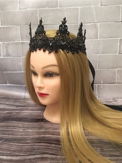 Gothic Bride Tiara Black Crown Gothic Wedding Headpiece Dark Etsy