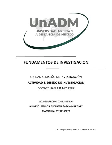 FI U4 A1 PAGM Unidad 4 FUNDAMENTOS DE INVESTIGACION UNIDAD 4