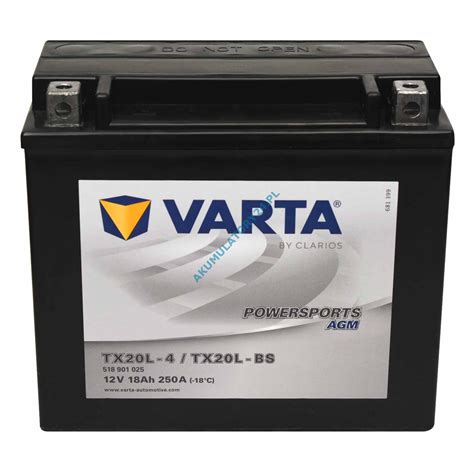 VARTA YTX20L BS YTX20L 4 12V 18Ah 250A P