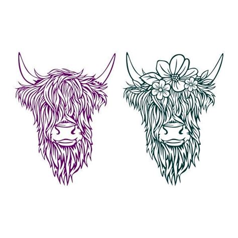 Highland Cow Cuttable Design Svg Png Dxf Eps Designs Cricut Cameo