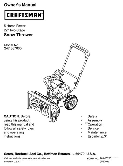 Craftsman Snowblower Cc Manual Ramjasela