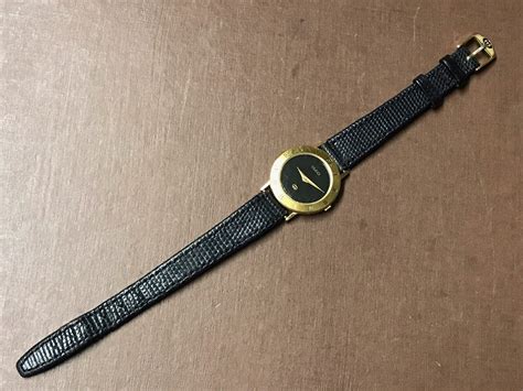 Vintage Gucci 3000l Gold Plated Black Dial Ladies Quartz Watch Original Band Ebay