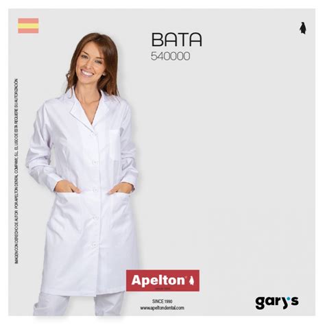 Bata Mujer Manga Larga Sarga Garys Apelton Dental