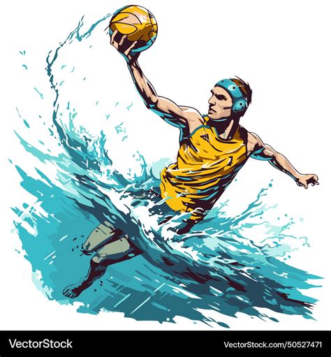 Water Polo Player Royalty Free Vector Image Vectorstock