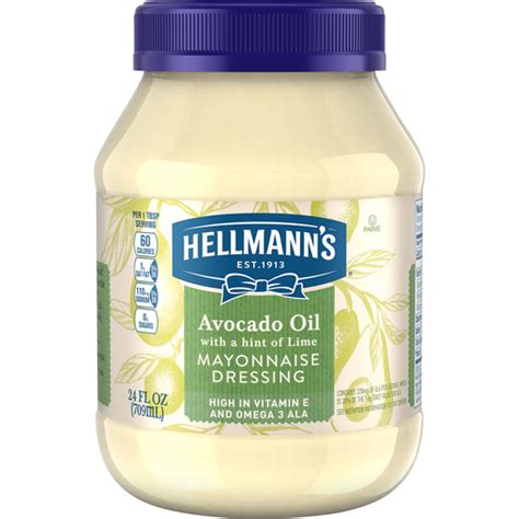 Hellmann S Avocado Oil With A Hint Of Lime Mayonnaise Dressing Oz