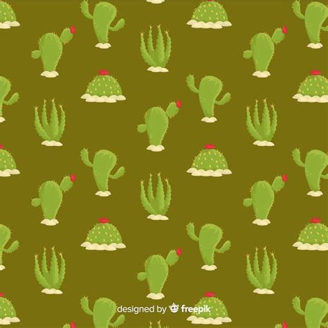 Estampado De Cactus Dibujado A Mano Vector Gratis