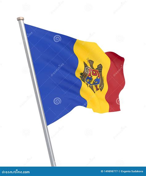 Moldovia Flag Blowing In The Wind Background Texture 3d Rendering