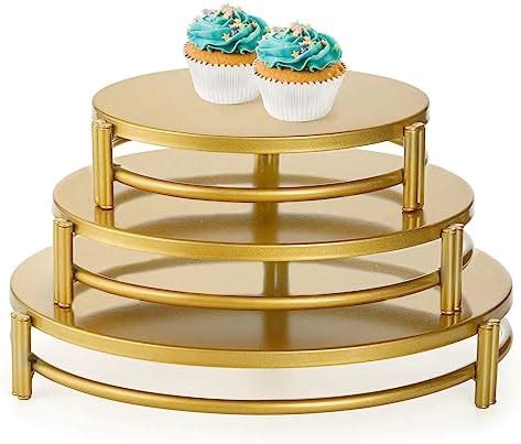 Hedume Piece Cake Stand Set Round Metal Cake Stands Dessert Cupcake