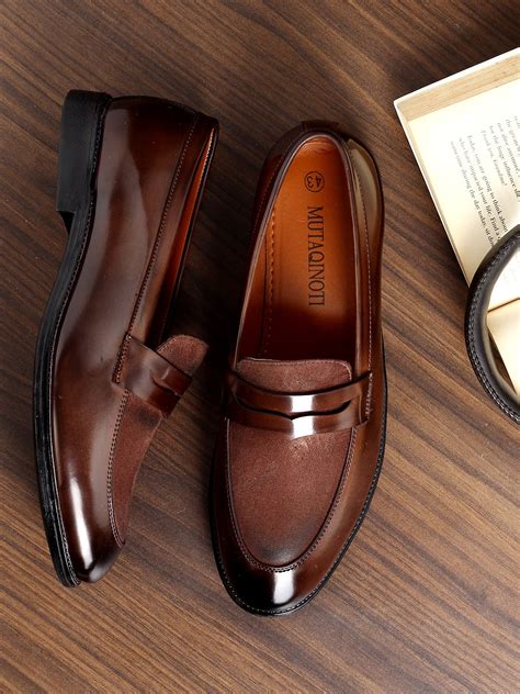 Buy Mutaqinoti Men Brown Patent Leather Loafers Casual Shoes For Men 15946582 Myntra