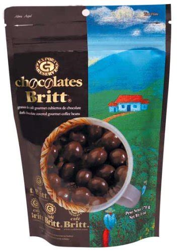 Cafe Britt Dark Chocolate Covered Espresso Coffee Beans 170g Pack ...