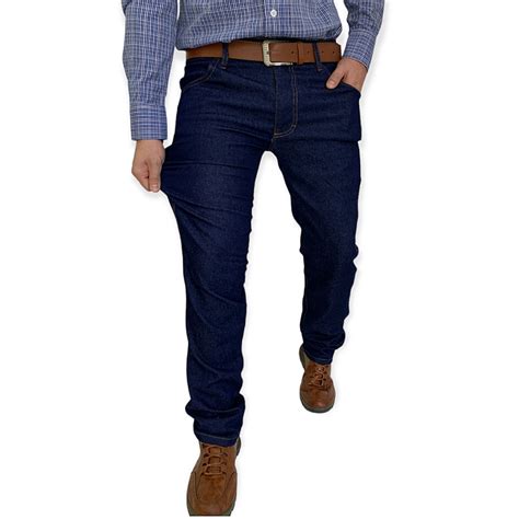 Calça Jeans Masculina Elastano para Trabalho Tradicional Corte Reto