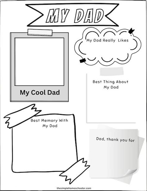 10 Super All About My Dad Worksheets Easy Print The Simple Homeschooler