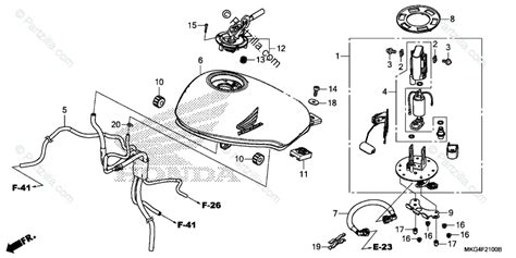 Honda Motorcycle 2018 Oem Parts Diagram For Fuel Tank Fuel Pump