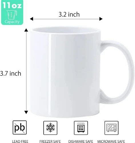 Plain White Sublimation Ceramic Mug Onz Capacity Ml Size H