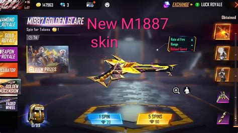 New M Golden Glare Skin Free Fire New Short Gun Skin Free Fire