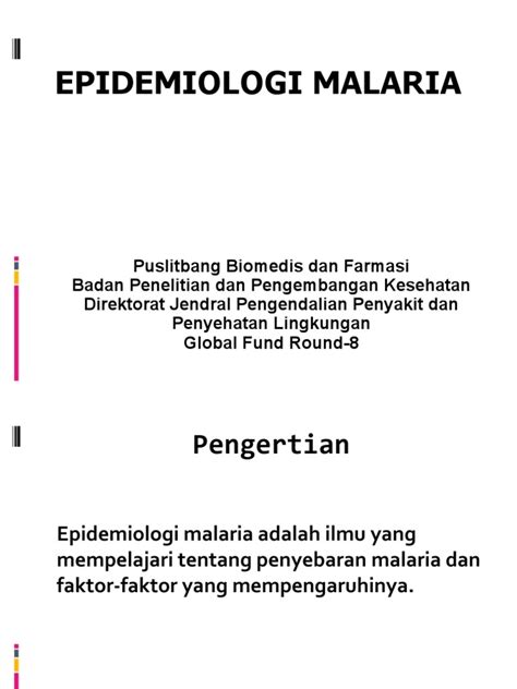 Epidemiologi Malaria Sahat Pdf