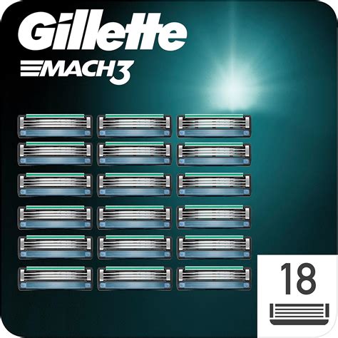 Gillette Mach3 Recharges De Lames De Rasoir Pour Homme 18 Unités