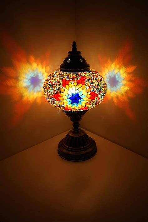 Mosaiklampe Mosaik Tischlampe L Stehlampe Orientalische Lampe ORANGE