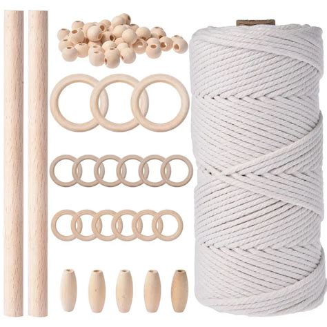 Macrame Kit Makramee Werk Aufh Nger Liefert Mit Pcs Holz Perlen Pcs