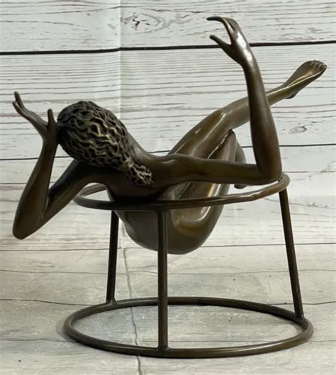 Vintage Nude Lady Pinup Girl Naked Woman Puro Statue Bronzo