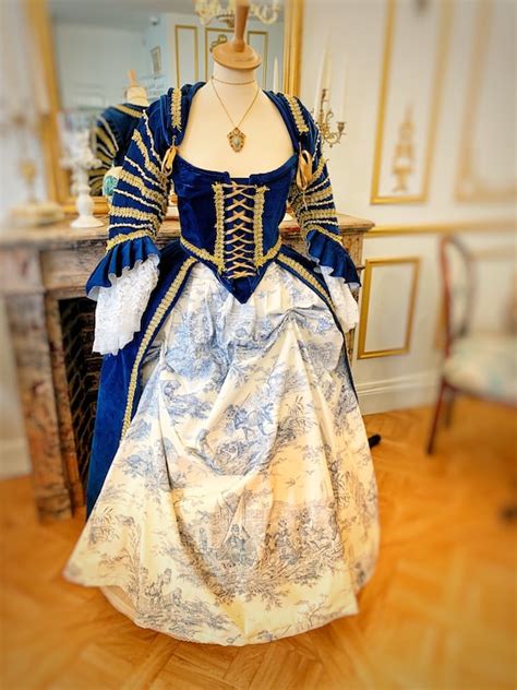 17th Century Court Dress Handmade Blue Baroque Costume | Etsy